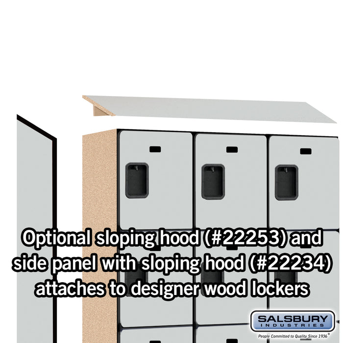 Salsbury 15" Wide Four Tier Designer Wood Locker - 3 Wide - 6 Feet High - 18 Inches Deep - Gray - Hasps - Sweatfully