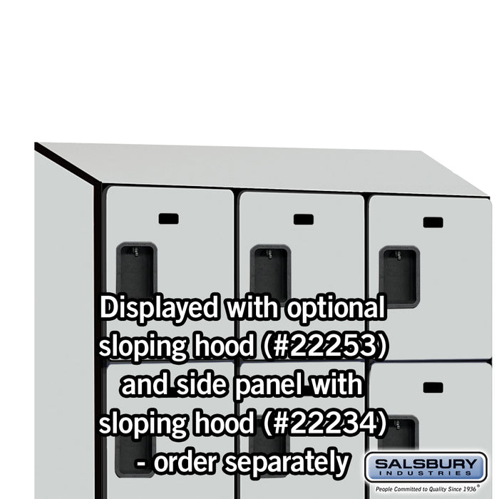 Salsbury 15" Wide Four Tier Designer Wood Locker - 3 Wide - 6 Feet High - 18 Inches Deep - Gray - Hasps - Sweatfully