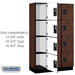 Salsbury 15" Wide Four Tier Designer Wood Locker - 3 Wide - 6 Feet High - 18 Inches Deep - Mahogany - Hasps - Sweatfully