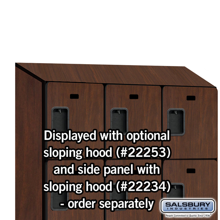 Salsbury 15" Wide Four Tier Designer Wood Locker - 3 Wide - 6 Feet High - 18 Inches Deep - Mahogany - Hasps - Sweatfully