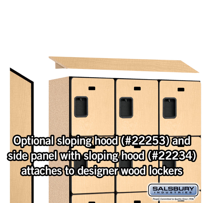 Salsbury 15" Wide Four Tier Designer Wood Locker - 3 Wide - 6 Feet High - 18 Inches Deep - Maple - Hasps - Sweatfully