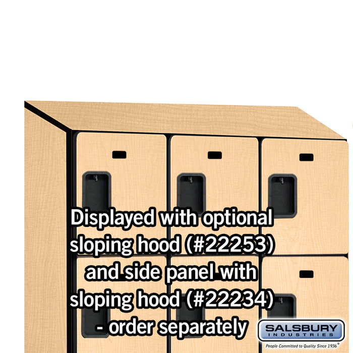Salsbury 15" Wide Four Tier Designer Wood Locker - 3 Wide - 6 Feet High - 18 Inches Deep - Maple - Hasps - Sweatfully