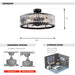 26" Henslee Modern DC Motor Reversible Crystal Fandelier Ceiling Fan with Lighting - Sweatfully