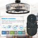 26" Henslee Modern DC Motor Reversible Crystal Fandelier Ceiling Fan with Lighting - Sweatfully
