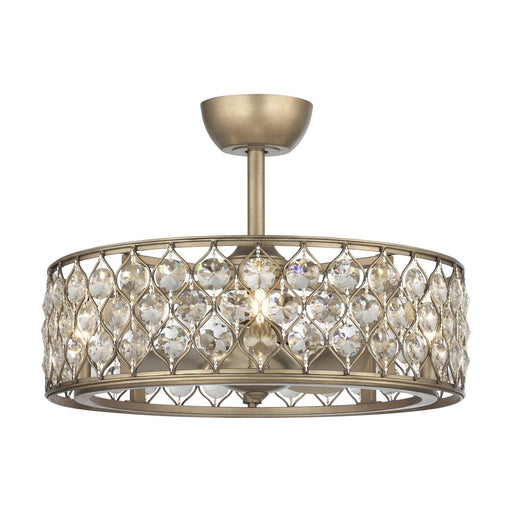 25" Modern Downrod Mount Crystal Fandelier with Lighting and Remote Control - Sweatfully