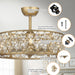 25" Modern Downrod Mount Crystal Fandelier with Lighting and Remote Control - Sweatfully
