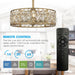 25" Modern Downrod Mount Crystal Fandelier with Lighting and Remote Control - Sweatfully