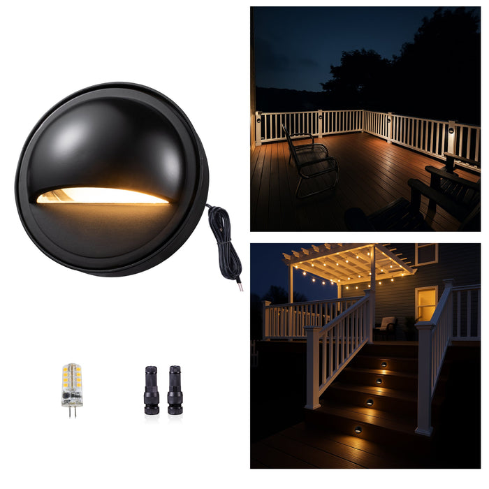 Gardenreet Solid Brass Low Voltage Landscape LED Deck Lights for Outdoor House Wall Step Lamp without G4 Bulb - Bronze/Black(2601) - Sweatfully