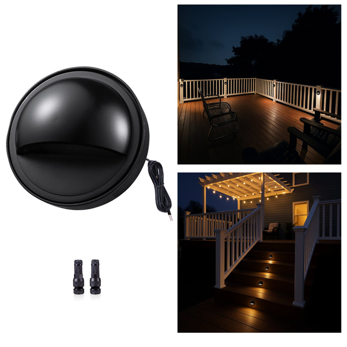 Gardenreet Solid Brass Low Voltage Landscape LED Deck Lights for Outdoor House Wall Step Lamp without G4 Bulb - Bronze/Black(2601) - Sweatfully