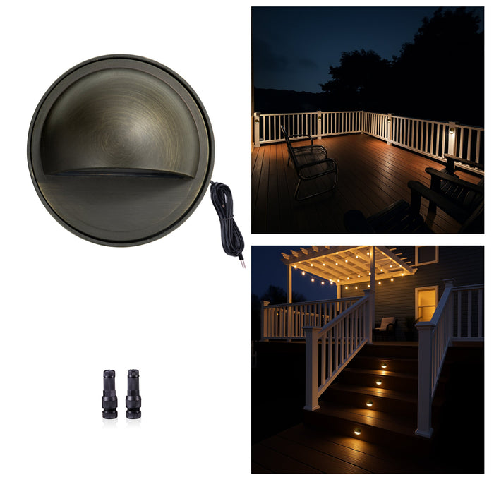 Gardenreet Solid Brass Low Voltage Landscape LED Deck Lights for Outdoor House Wall Step Lamp without G4 Bulb - Bronze/Black(2601) - Sweatfully
