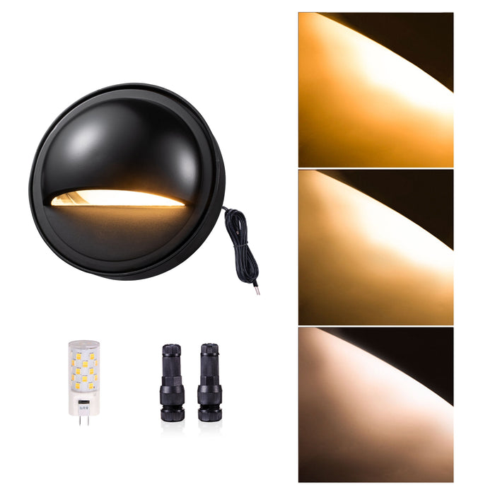 Gardenreet Solid Brass Low Voltage Landscape LED Deck Lights for Outdoor House Wall Step Lamp without G4 Bulb - Bronze/Black(2601) - Sweatfully