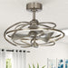 27" Bucholz Industrial DC Motor Brushed Nickel Downrod Mount Reversible Ceiling Fan with Lighting and Remote Control - Sweatfully