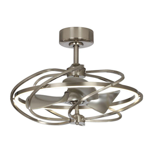 27" Bucholz Industrial DC Motor Brushed Nickel Downrod Mount Reversible Ceiling Fan with Lighting and Remote Control - Sweatfully