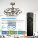 27" Bucholz Industrial DC Motor Brushed Nickel Downrod Mount Reversible Ceiling Fan with Lighting and Remote Control - Sweatfully