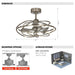 27" Bucholz Industrial DC Motor Brushed Nickel Downrod Mount Reversible Ceiling Fan with Lighting and Remote Control - Sweatfully