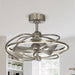 27" Bucholz Industrial DC Motor Brushed Nickel Downrod Mount Reversible Ceiling Fan with Lighting and Remote Control - Sweatfully