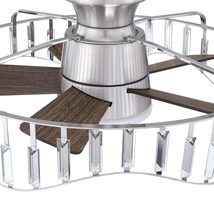 27" Modern Brush Nickel Flush Mount Reversible Ceiling Fan with Lighting and Remote Control - Sweatfully