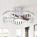 27" Modern Brush Nickel Flush Mount Reversible Ceiling Fan with Lighting and Remote Control - Sweatfully