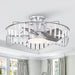 27" Modern Brush Nickel Flush Mount Reversible Ceiling Fan with Lighting and Remote Control - Sweatfully