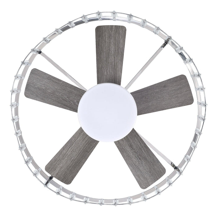 27" Modern Brush Nickel Flush Mount Reversible Ceiling Fan with Lighting and Remote Control - Sweatfully