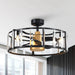 27" Modern DC Motor Downrod Mount Reversible Crystal Ceiling Fan with Lighting and Remote Control - Sweatfully