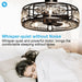 27" Wright Modern DC Motor Downrod Mount Reversible Crystal Ceiling Fan with Lighting and Remote Control - Sweatfully