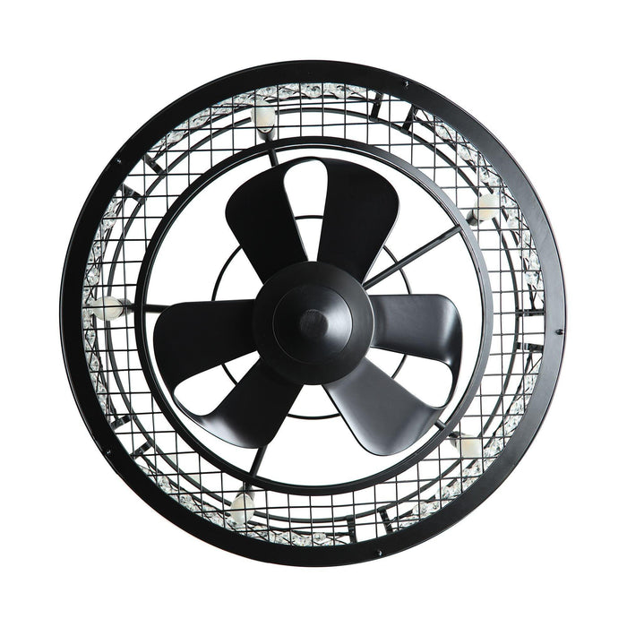 27" Wright Modern DC Motor Downrod Mount Reversible Crystal Ceiling Fan with Lighting and Remote Control - Sweatfully