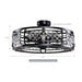 27" Wright Modern DC Motor Downrod Mount Reversible Crystal Ceiling Fan with Lighting and Remote Control - Sweatfully