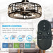 27" Wright Modern DC Motor Downrod Mount Reversible Crystal Ceiling Fan with Lighting and Remote Control - Sweatfully
