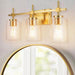 Jasper Modern Clear Glass 3-Light Bathroom Vanity Light - Sweatfully