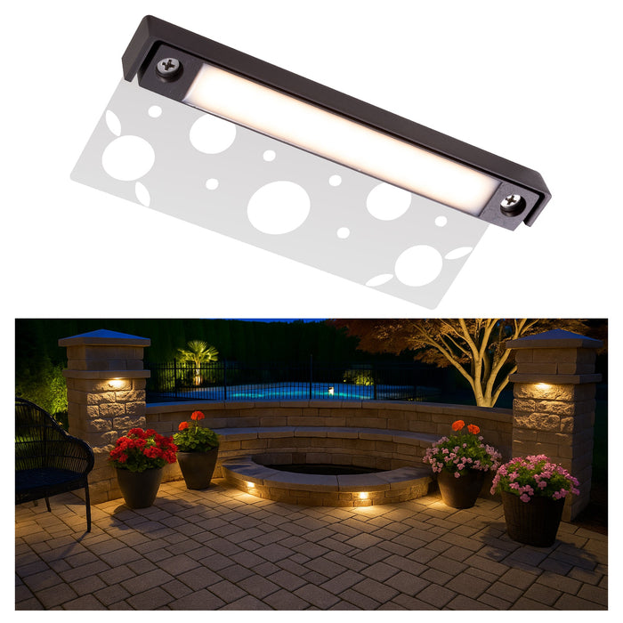 Gardenreet LED Hardscape Light,Cast Brass Housing,Integrated 3W 2700/3000K LED Light Source, LED Step Light, 7 Inches Long,Low Voltage 12V AC/DC (2701) - Sweatfully