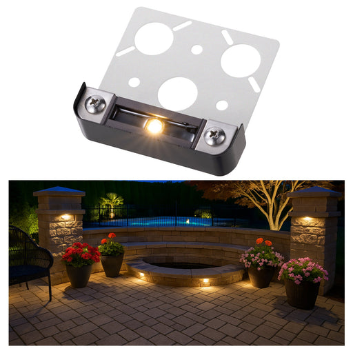 Gardenreet LED Hardscape Light,Cast Aluminum Housing,Integrated 1.5W 2700/3000K LED Light Source,LED Step Light,3/7/13 Inches Long,Low Voltage 12V AC/DC (2702) - Sweatfully