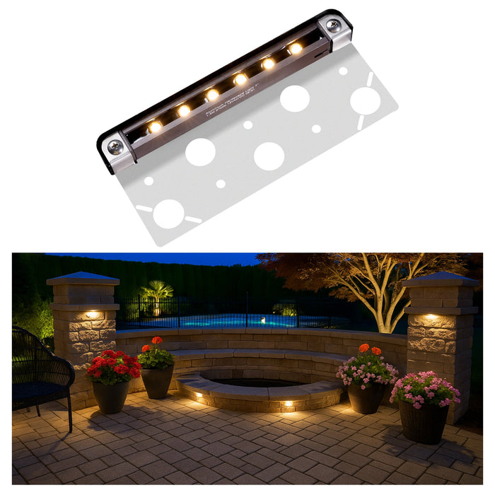 Gardenreet LED Hardscape Light,Cast Aluminum Housing,Integrated 1.5W 2700/3000K LED Light Source,LED Step Light,3/7/13 Inches Long,Low Voltage 12V AC/DC (2702) - Sweatfully