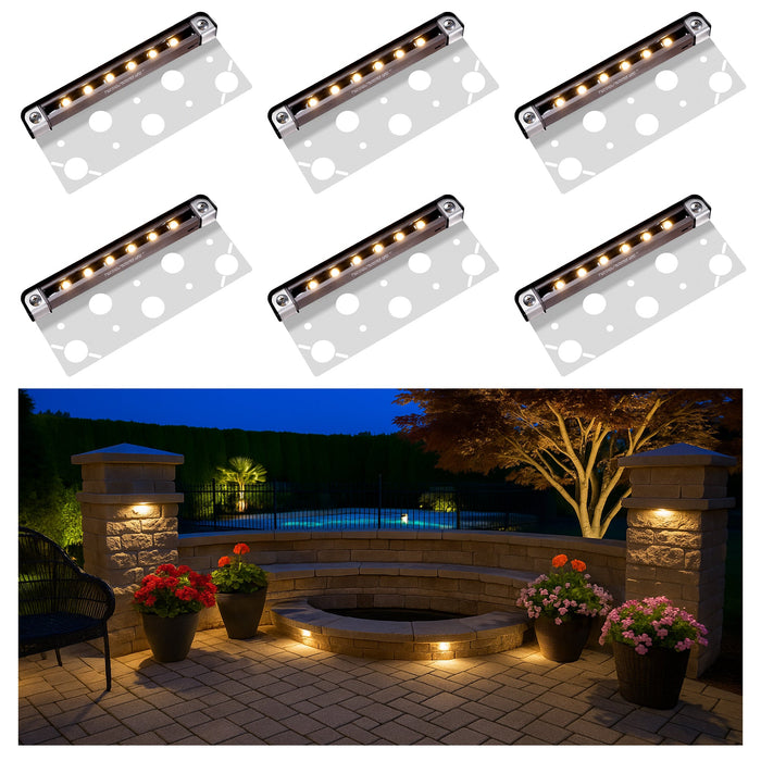 Gardenreet LED Hardscape Light,Cast Aluminum Housing,Integrated 1.5W 2700/3000K LED Light Source,LED Step Light,3/7/13 Inches Long,Low Voltage 12V AC/DC (2702) - Sweatfully