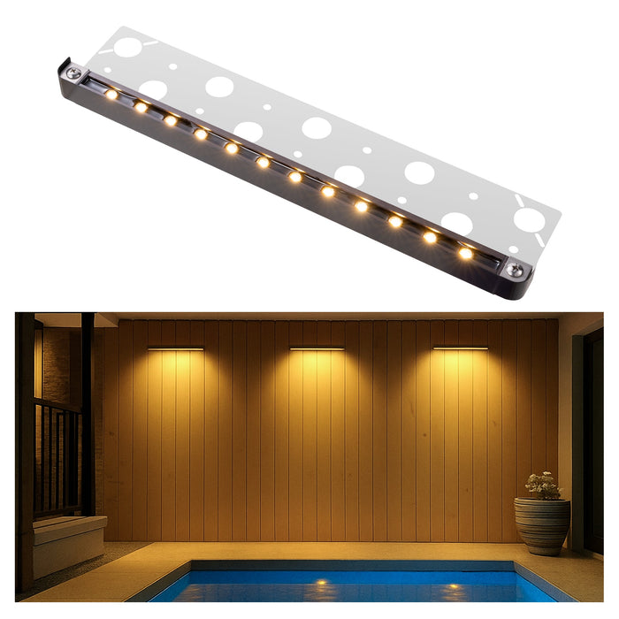 Gardenreet LED Hardscape Light,Cast Aluminum Housing,Integrated 1.5W 2700/3000K LED Light Source,LED Step Light,3/7/13 Inches Long,Low Voltage 12V AC/DC (2702) - Sweatfully