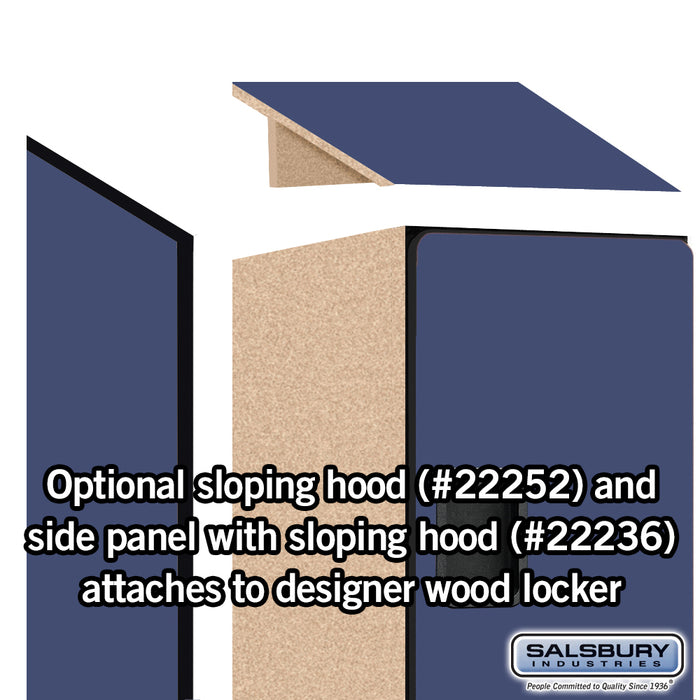 Salsbury 15" Wide Double Tier 'S' Style Designer Wood Locker - 1 Wide - 6 Feet High - 21 Inches Deep - Blue - Hasps - Sweatfully