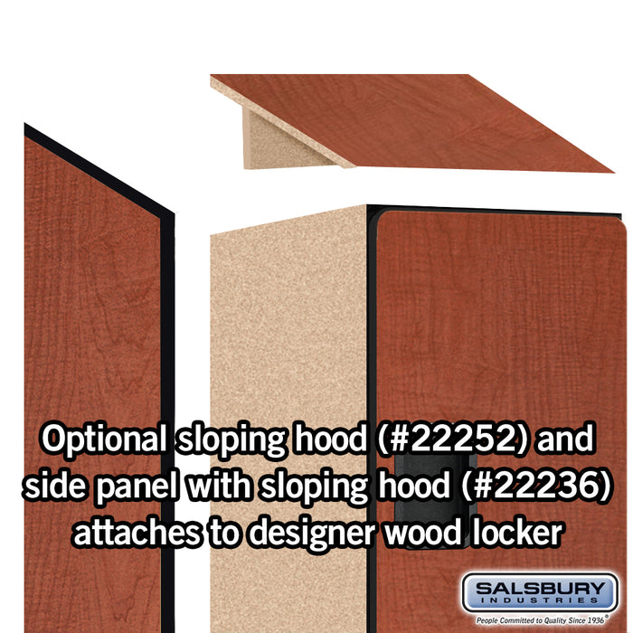 Salsbury 15" Wide Double Tier 'S' Style Designer Wood Locker - 1 Wide - 6 Feet High - 21 Inches Deep - Cherry - Hasps - Sweatfully