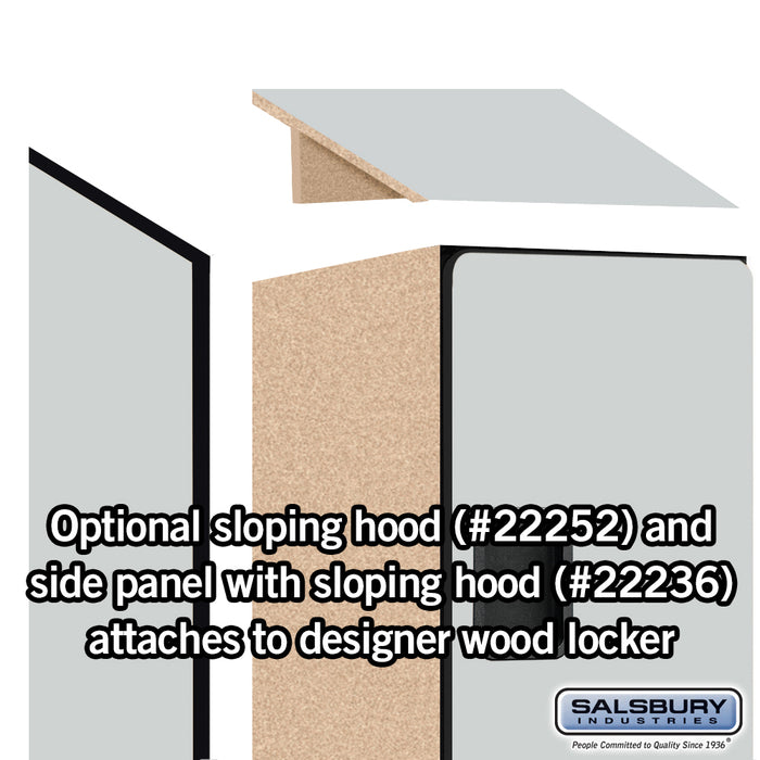 Salsbury 15" Wide Double Tier 'S' Style Designer Wood Locker - 1 Wide - 6 Feet High - 21 Inches Deep - Gray - Hasps - Sweatfully