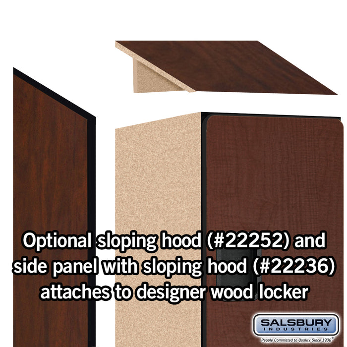 Salsbury 15" Wide Double Tier 'S' Style Designer Wood Locker - 1 Wide - 6 Feet High - 21 Inches Deep - Mahogany - Hasps - Sweatfully