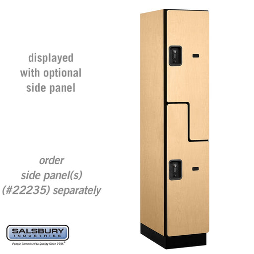 Salsbury 15" Wide Double Tier 'S' Style Designer Wood Locker - 1 Wide - 6 Feet High - 21 Inches Deep - Maple - Black Resettable Combination Locks - Sweatfully