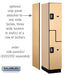 Salsbury 15" Wide Double Tier 'S' Style Designer Wood Locker - 1 Wide - 6 Feet High - 21 Inches Deep - Maple - Silver Resettable Combination Locks - Sweatfully