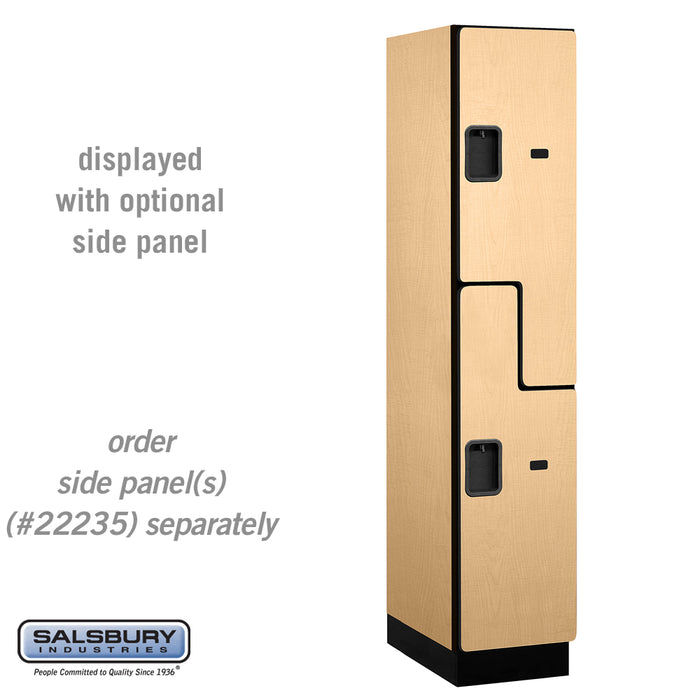 Salsbury 15" Wide Double Tier 'S' Style Designer Wood Locker - 1 Wide - 6 Feet High - 21 Inches Deep - Maple - Hasps - Sweatfully
