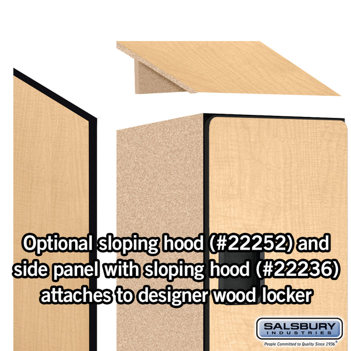 Salsbury 15" Wide Double Tier 'S' Style Designer Wood Locker - 1 Wide - 6 Feet High - 21 Inches Deep - Maple - Hasps - Sweatfully