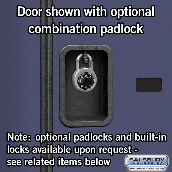 Salsbury 15" Wide Double Tier 'S' Style Designer Wood Locker - 1 Wide - 6 Feet High - 24 Inches Deep - Blue - Hasps - Sweatfully