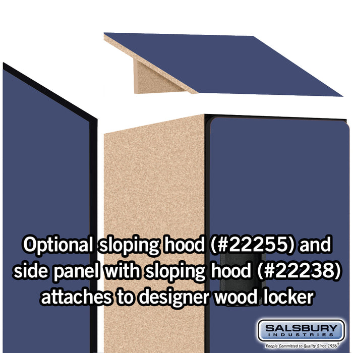Salsbury 15" Wide Double Tier 'S' Style Designer Wood Locker - 1 Wide - 6 Feet High - 24 Inches Deep - Blue - Hasps - Sweatfully