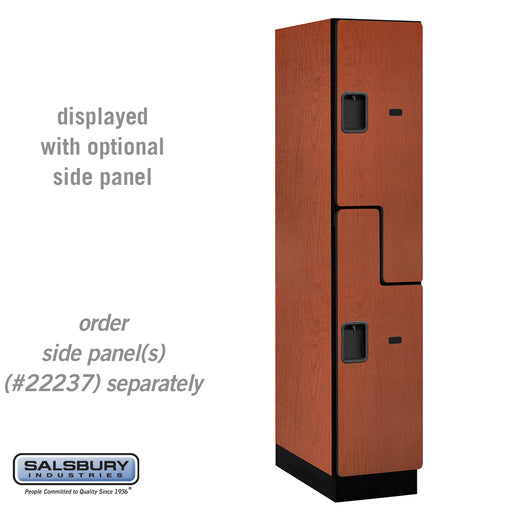 Salsbury 15" Wide Double Tier 'S' Style Designer Wood Locker - 1 Wide - 6 Feet High - 24 Inches Deep - Cherry - Hasps - Sweatfully