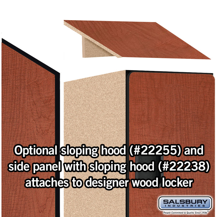 Salsbury 15" Wide Double Tier 'S' Style Designer Wood Locker - 1 Wide - 6 Feet High - 24 Inches Deep - Cherry - Hasps - Sweatfully