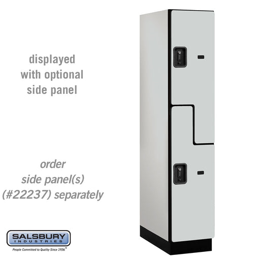 Salsbury 15" Wide Double Tier 'S' Style Designer Wood Locker - 1 Wide - 6 Feet High - 24 Inches Deep - Gray - Black Resettable Combination Locks - Sweatfully