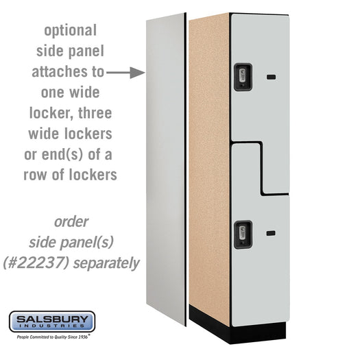 Salsbury 15" Wide Double Tier 'S' Style Designer Wood Locker - 1 Wide - 6 Feet High - 24 Inches Deep - Gray - Silver Resettable Combination Locks - Sweatfully