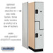 Salsbury 15" Wide Double Tier 'S' Style Designer Wood Locker - 1 Wide - 6 Feet High - 24 Inches Deep - Gray - Hasps - Sweatfully